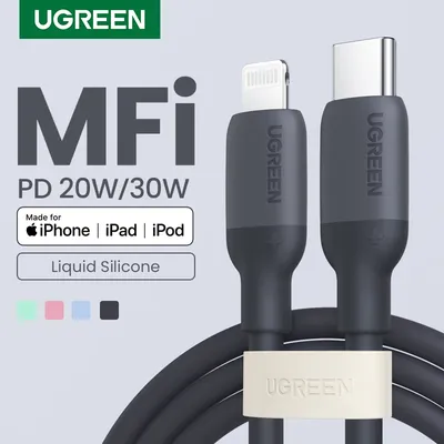 UGREEN-Câble de charge rapide en silicone MFi Type C Pluie iPhone 11 14 13 12 Pro Max iPad
