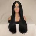 SuQ-Perruque Synthétique Longue et Lisse pour Femme Cheveux Naturels Cosplay Partie Centrale