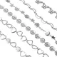 Bracelet de cheville concis en acier inoxydable pour femmes couleur argent cœur lune chaînes