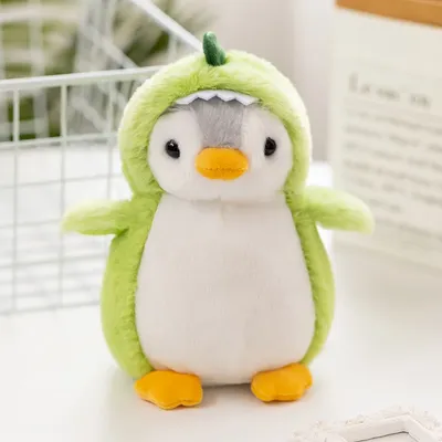 Jouets en peluche pingouin en peluche doux Kawaii avec licorne/dinosaure/lapin jouets costumes pour
