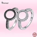 Bamoer – bague en argent Sterling 925 pour femme anneau en forme de cœur 2 couleurs anneau