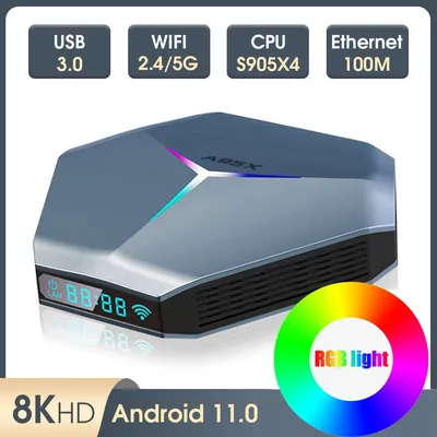 Boîtier Smart TV A95X F4 Android 11 Amlogic S905X4 4 go RAM 32 go/64 go lecteur multimédia 8K