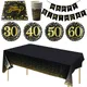 Décoration de fête d'anniversaire pour adultes gobelets en papier nappe 30 40 50 60