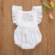 Lioraitin – vêtements d'été pour bébé fille 0-24 mois épaules dénudées imprimé Floral blanc
