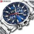 Montre de sport chronographe en acier inoxydable pour homme montre-bracelet masculine date