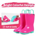Comwarm – bottes de pluie avec poignées pour enfants chaussures de pluie unisexes avec licorne de