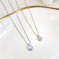 JOCharm-Collier Semi Gem en Forme de Goutte d'Eau pour Fille Pull en Pierre de Lune Bijoux Cadeau