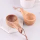 Mini tasse à thé finlandaise en bois de caoutchouc 1 pièce petit mug monotrou eau café