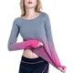 T-shirt de yoga respirant à manches longues pour femme haut de sport à séchage rapide chemise de