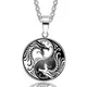 Yin Yang – collier avec pendentif en acier inoxydable pour homme bijou de caractère plaque Double