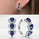 Boucles d'oreilles créoles en argent bleu cubique pour femmes boucle d'oreille cercle délicat