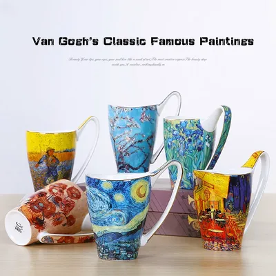 Tasse en céramique de grande capacité Sophia Chine Van Gogh célèbre art des douanes l'offre