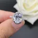 Bagues Moissanite 2 carats en argent regardé 925 diamant taillé nar bague de fiançailles alliance