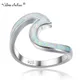 Bague en argent regardé 925 pour femme vague opale de feu naturelle bague pour femme fête de