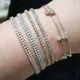 Bracelets de tennis à double rangée réglables pour femmes perceuses complètes bracelets en cristal