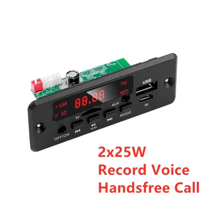 Amplificateur 2x25W Bluetooth 5.0 carte décodeur de lecteur MP3 6-12V Module Radio FM pour