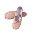 Chaussures à pointe en cuir pour enfants pantoufles de danse à semelle complète ballerine