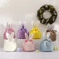 Sacs de lapin de Pâques en velours mignon emballage cadeau lapin sacs de bonbons au chocolat fête