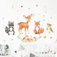 Autocollant mural de dessin animé de petits animaux papier peint de décoration de chambre d'enfant