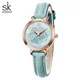 Shengke – montre à Quartz étanche pour femmes bracelet fin Design exquis cadran coloré bleu été