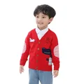 Cardigan tricoté à col en v pour enfants de 1 à 7 ans manteau de printemps et d'hiver pour bébés
