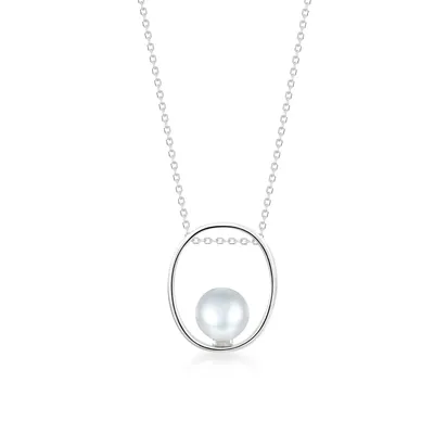 Laia – collier de perles en argent Sterling 925 pour femmes élégant Simple Texture et