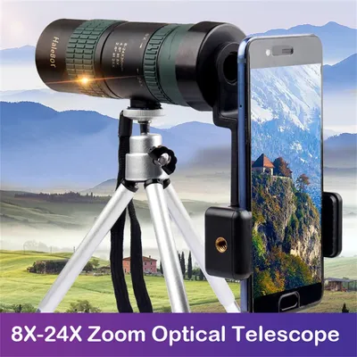 APEXEL-Monoculaires de téléphone portable 8-24x30 télescope professionnel avec trépied universel