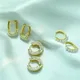 HECHENG-Boucles d'oreilles créoles en perles pour femmes Boucles d'oreilles créoles CZ rondes LYel