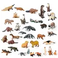 Figurines d'animaux de la forêt peintes à la main ornithorynque castor raton laveur blaireau