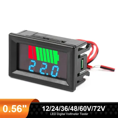 Indicateur de niveau de charge de batterie de voiture 12V 24V 36V 48V 60V batterie au lithium