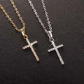 Collier pendentif croix de Jésus pour hommes et femmes bijoux en cristal lettre d'or document