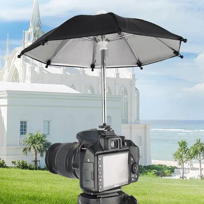Parapluie noir pour appareil photo reflex numérique pare-soleil support de pluie pour appareil