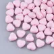 Perles acryliques opaques avec poudre scintillante coeur rose perle 8x9 5x5mm trou: 1 4mm 20