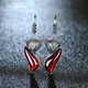 UNTAI-Boucles d'oreilles rétro en argent pour femme saphir renard adrenat vintage 100% argent