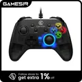 Manette de jeu filaire USB avec moteur asymétrique et vibrant contrôleur PC manette pour Windows