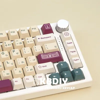 KBDiy-GBrosFleuriste Keycaps Aucun profil PBT Keycap DYE-SUB 143 prédire Keycaps de bricolage