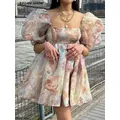 Robe de princesse Vintage en Organza pour filles manches bouffantes tenue de bal style féerique