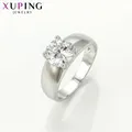 Xuping-Bague synthétique plaquée rhodium pour femme bijoux blancs cubique mode cadeau de