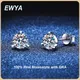 MooYA-Boucles d'oreilles en argent regardé 925 Moissanite pour femme clou à 3 broches diamant avec