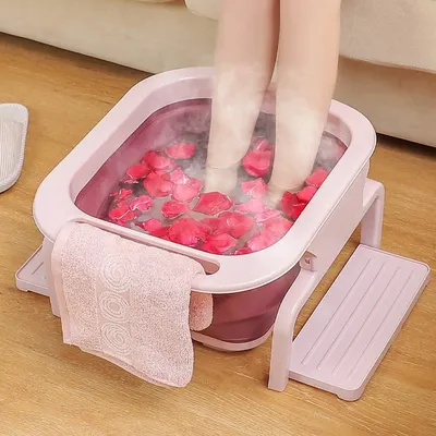 Baignoire portable pliable en plastique pour pieds bain de pédicure sauna domestique trempage