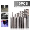 Fraises à tige droite HSS lot de 10 pièces 2-10 MM 4 cannelures Super résistant foret CNC