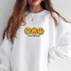 Sweat-shirt à manches longues en polaire pour femme sweat-shirt pull positivité visage heureux