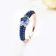 Bague en cristal noir et or rose avec bleu cadeau tendance 15 couleurs