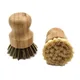 Mini brosse à récurer ronde en bambou brosse à récurer naturelle support de livres lavage de