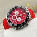 SWISH-Montre Chronographe Rouge Étanche pour Homme Montre-Bracelet de dehors Horloge Militaire 24