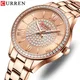 Istro REN-Montres-bracelets de luxe pour femmes biscuits cadran rose acier inoxydable quartz