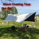 Grande bâche à revêtement noir 5x4.5m auvent à papillon étanche pare-soleil d'extérieur pour