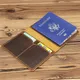Couverture de Passeport Russe en Cuir group Sac Unisexe Porte-Documents et Cartes Portefeuille