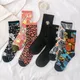 Chaussettes hautes à imprimé léopard pour hommes et femmes chaussettes de marée chaussettes GD