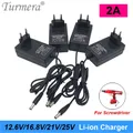 Turmera 12.6V 14.6V 16.8V 21V 25V 1A 2A 18650 32700 Chargeur de Batterie au Lithium DC5.5X2.1mm pour